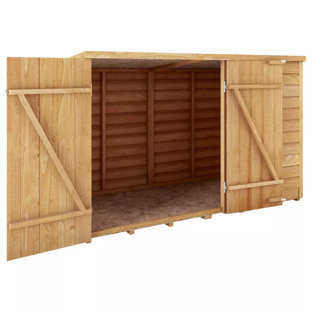 Mercia Overlap Windowless Pent Bike Store - 3 x 6ft