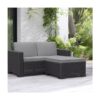 Keter California 2 Seater Garden Chaise Sofa Set - Grey