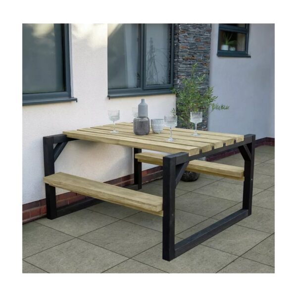 Forest Garden 4 Seater Wooden Garden Picnic Table - Natural