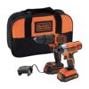 Black + Decker 18V Cordless 1.5AH Twin Pack with2x Batteries